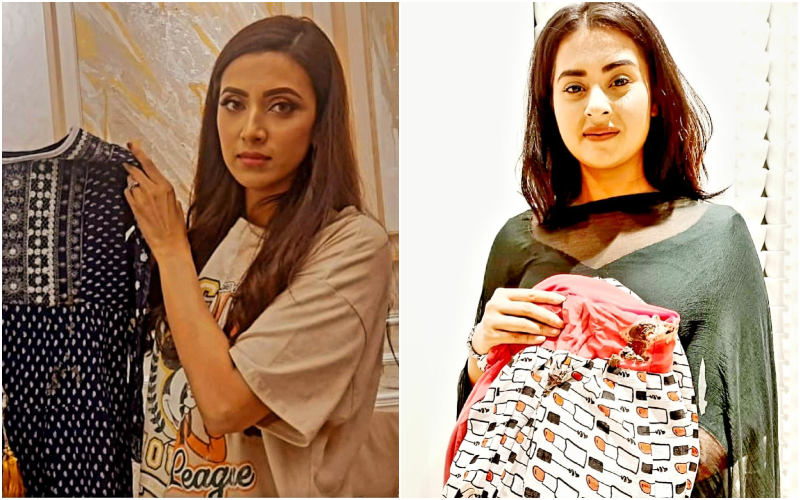 Actresses Mim and Bubly buy burnt clothes of Bangabazar