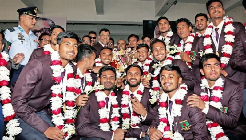 Hockey champions have returned home with the trophy