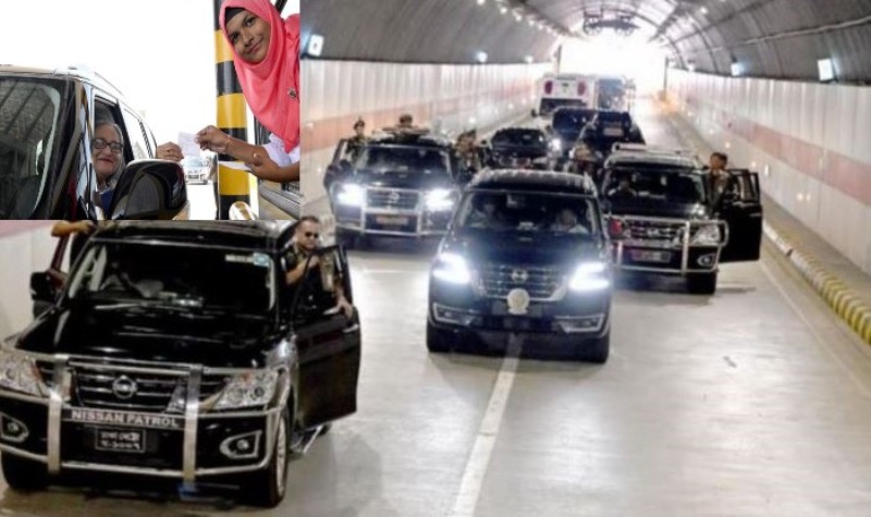 Prime Minister Hasina crosses Bangabandhu tunnel