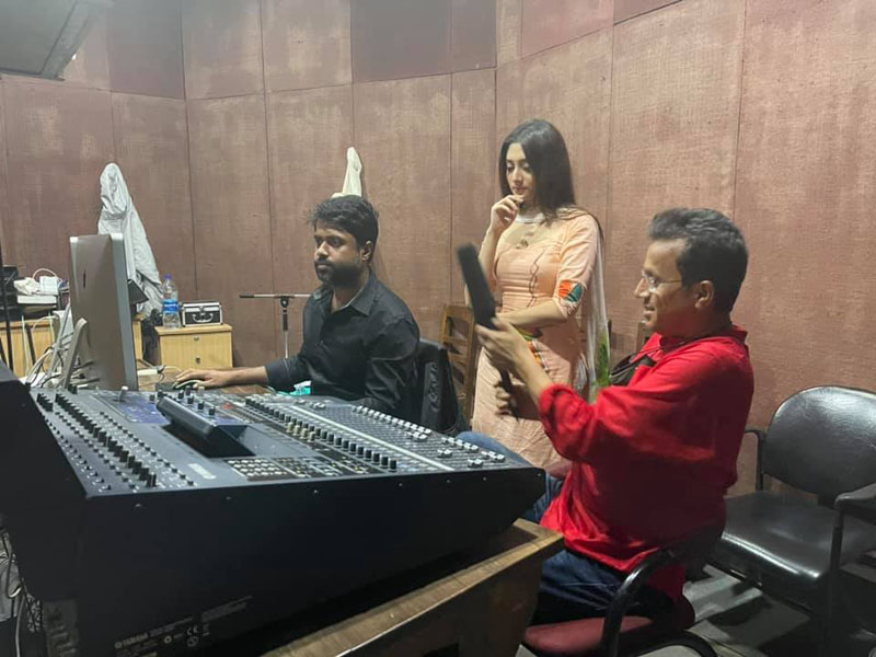Actress Puja Cherry starts dubbing for upcoming project Hridita