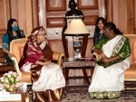 দিল্লিতে ভারতের রাষ্ট্রপতি দ্রৌপদী মুর্মুর সঙ্গে সাক্ষাৎ করেছেন প্রধানমন্ত্রী শেখ হাসিনা