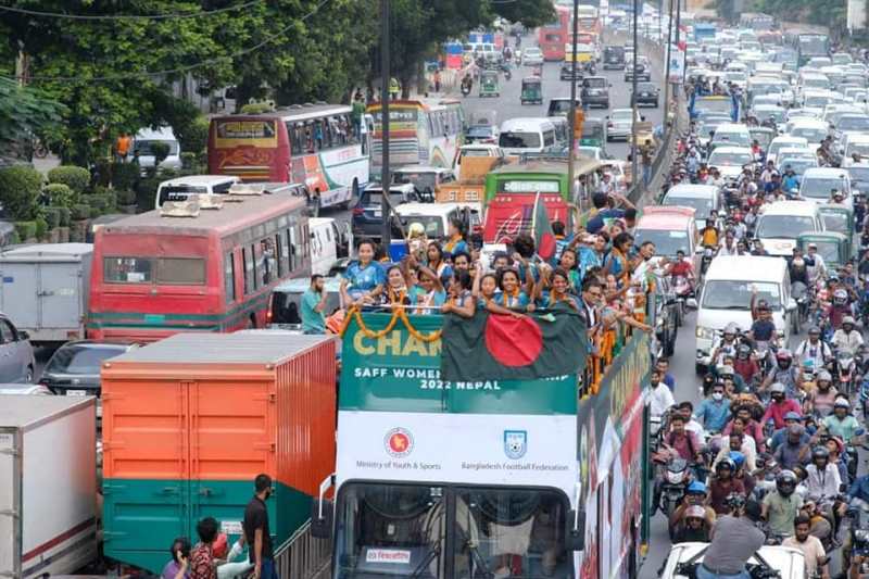 SAFF champions return home, get warm welcome